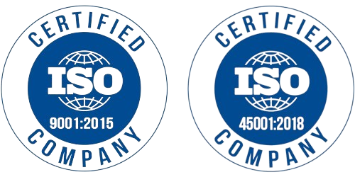 ISO 9001:2015 and ISO 45001:2018 certified company